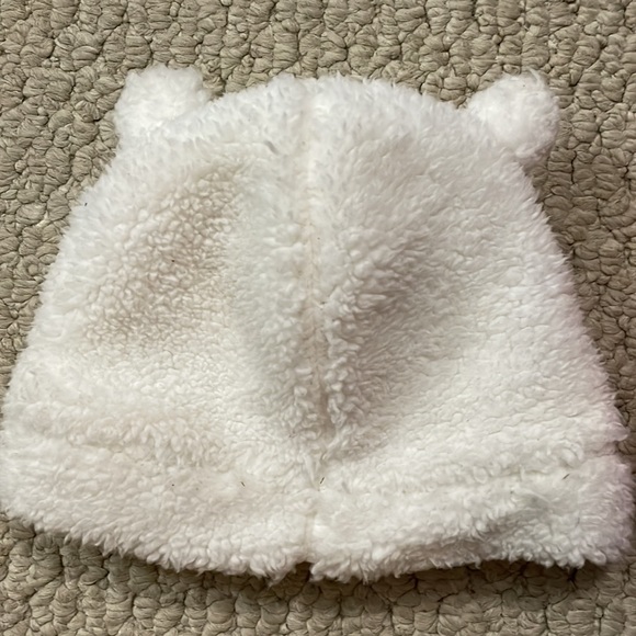 CARTERS UEC Lot of 2 girls winter hats beanies pink white used knit Sherpa - Picture 5 of 9